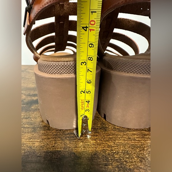 Pop Womens Cognac Sundress Heeled Sandals NWT Various Sizes - Picture 5 of 9